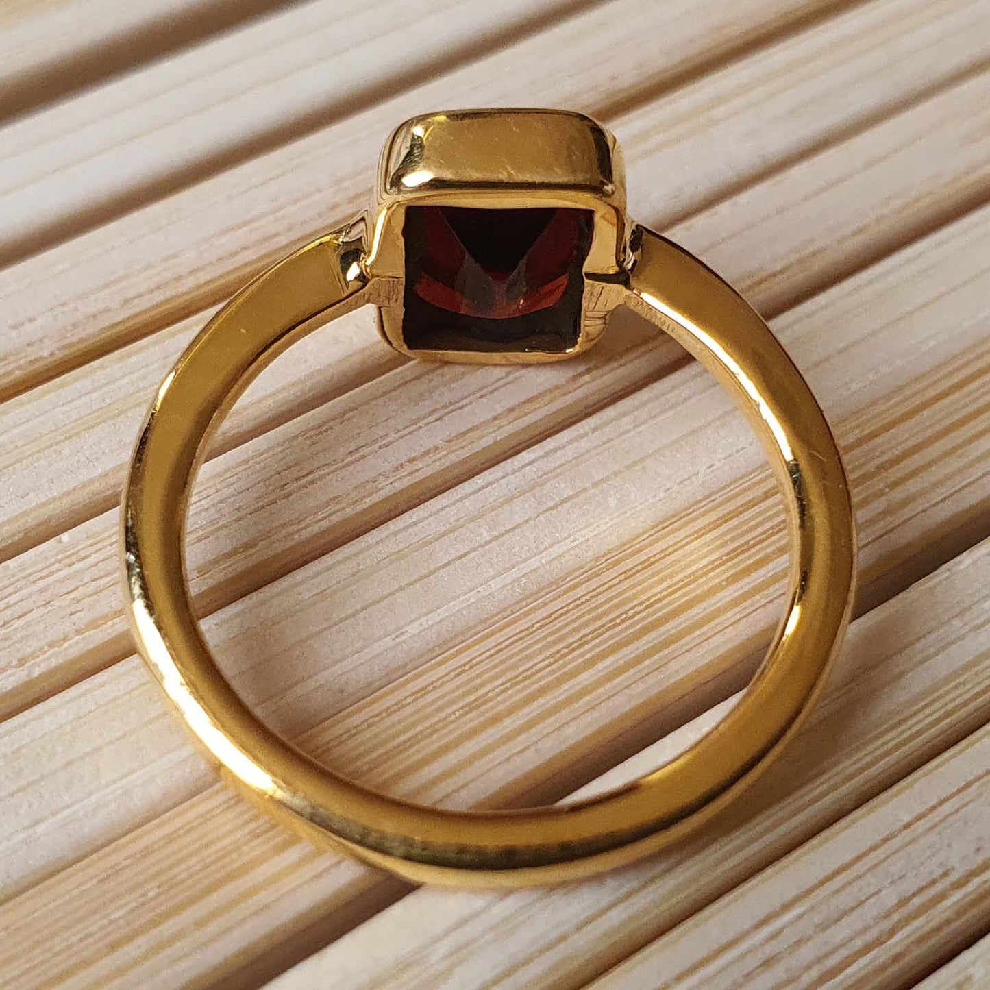 garnet sterling silver ring