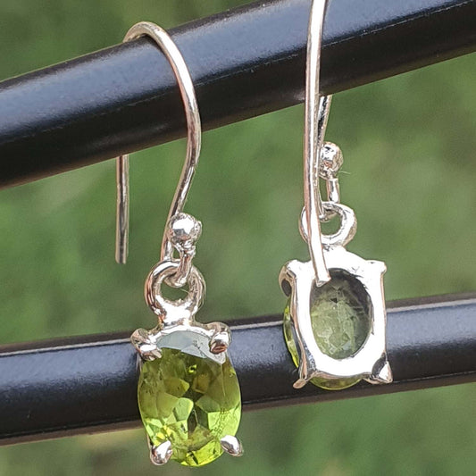 green peridot gemstone earrings