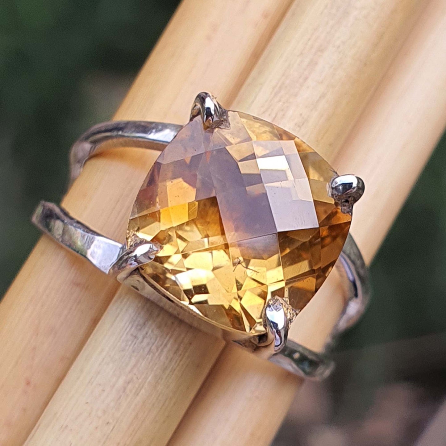 citrine silver ring