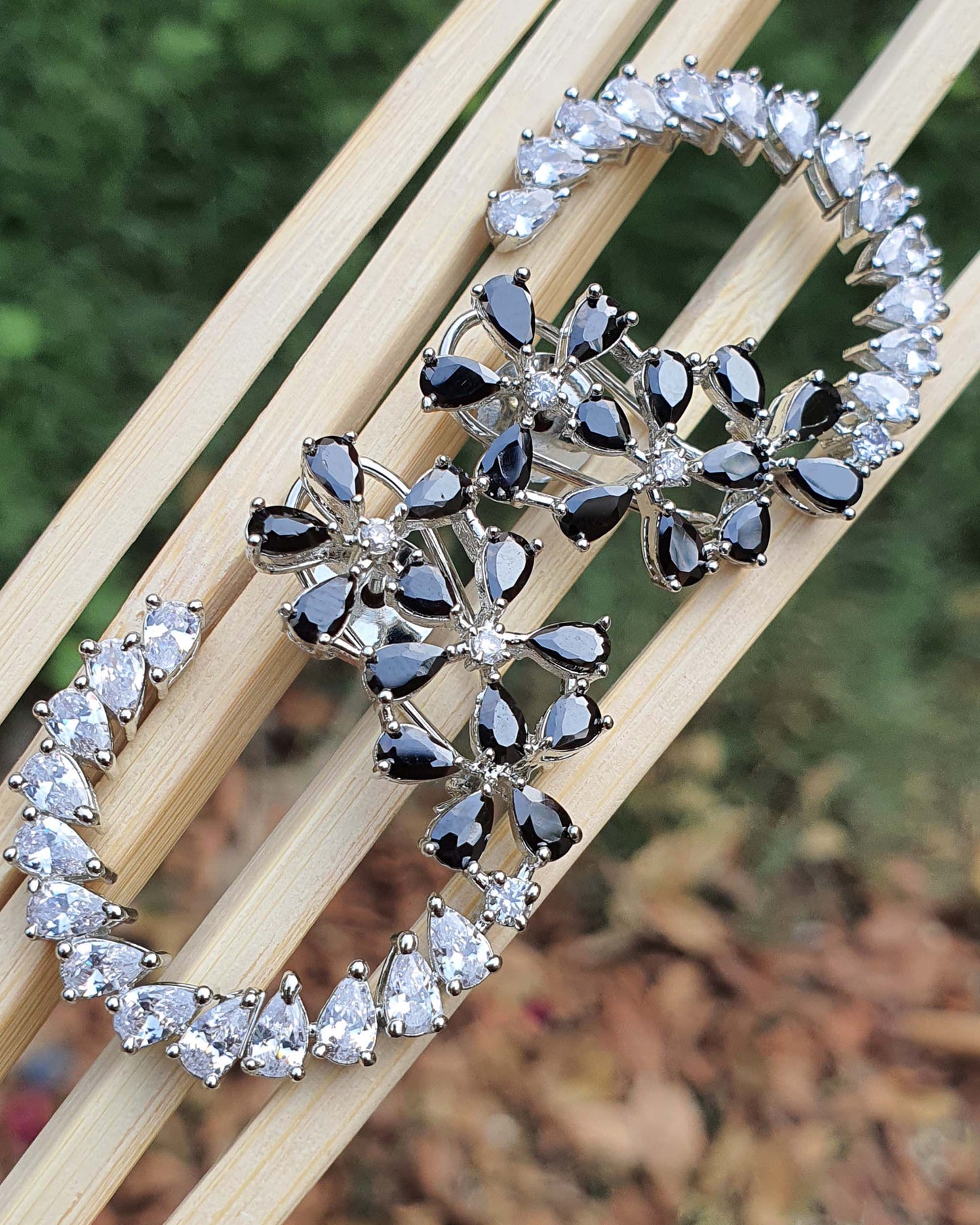 black cz earrings
