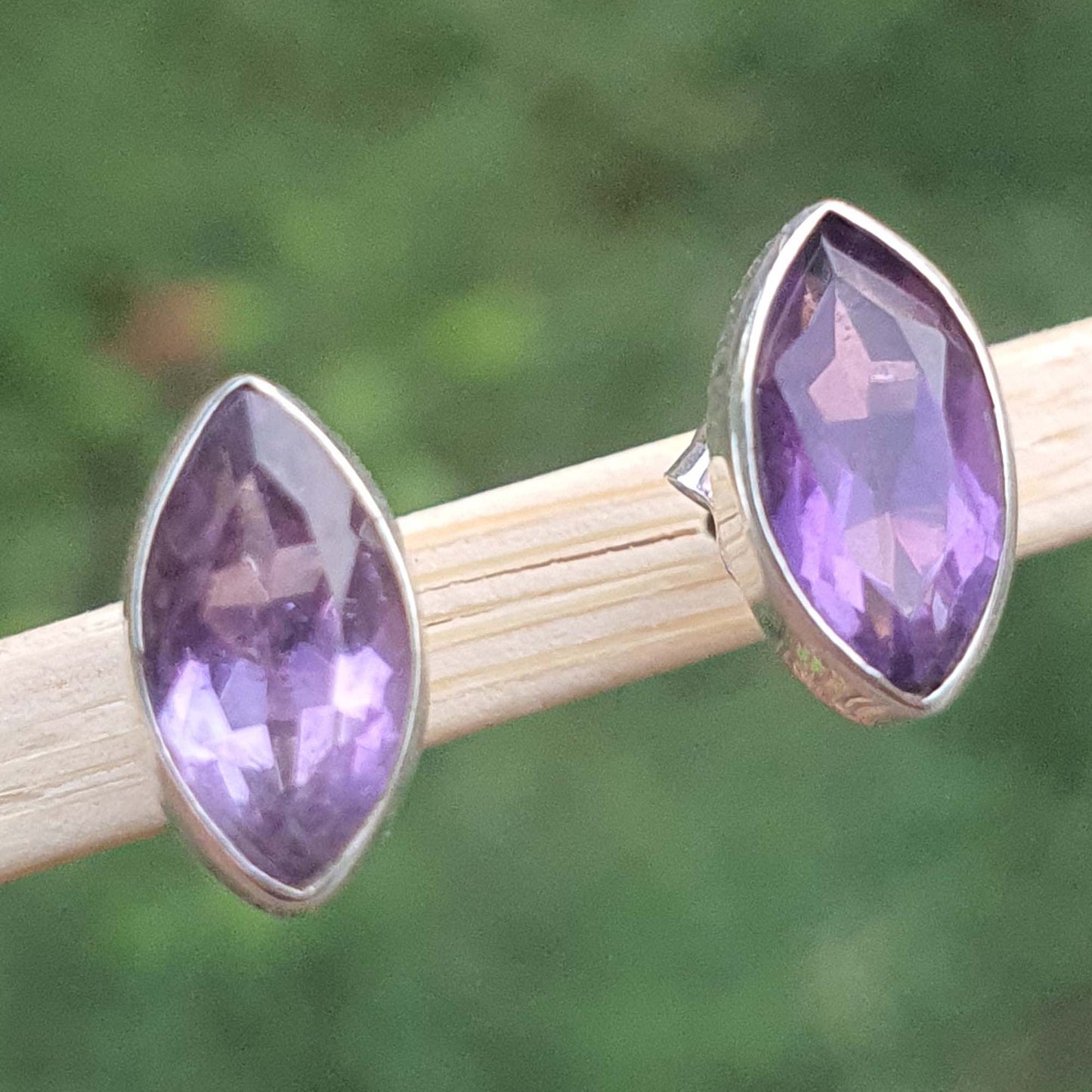 marquise amethyst studs