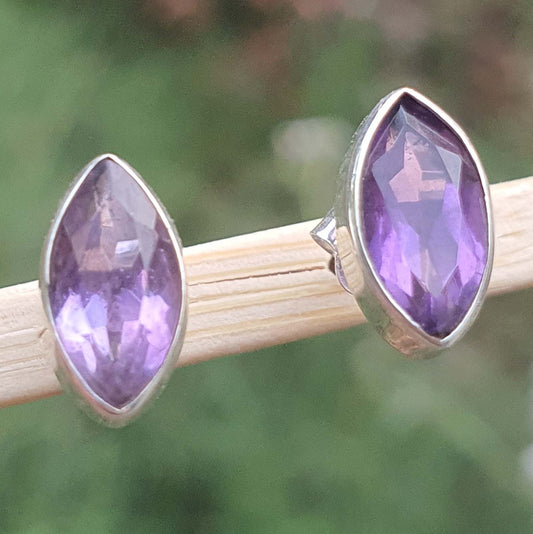amethyst stud earrings