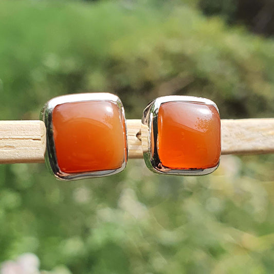 peach moonstone earrings