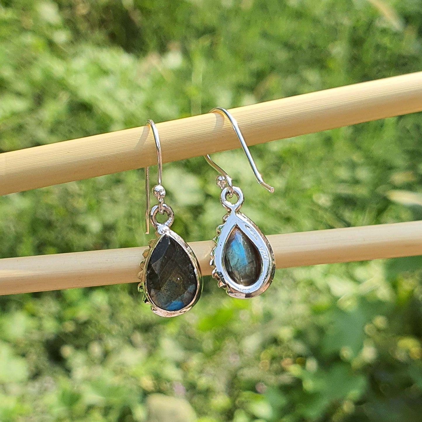unique labradorite drop earrings