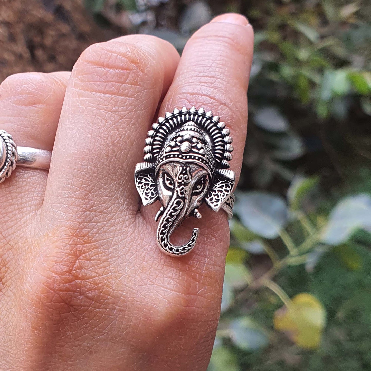 Antique Lord Ganesha Ring 925 Sterling Silver Femmes Bijoux