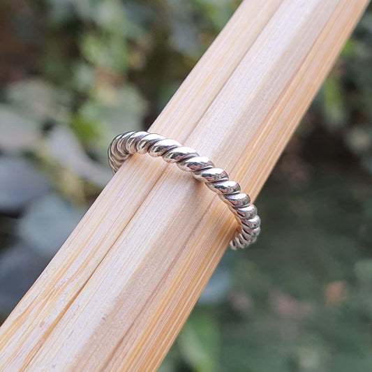 Twist Silver Ring in 925 silver - femmes bijoux