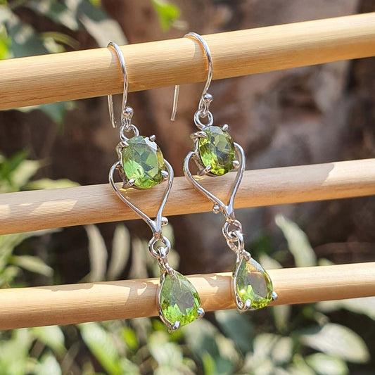 Natural peridot dangle earrings