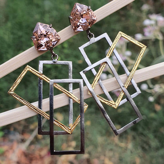 smoky cz earrings