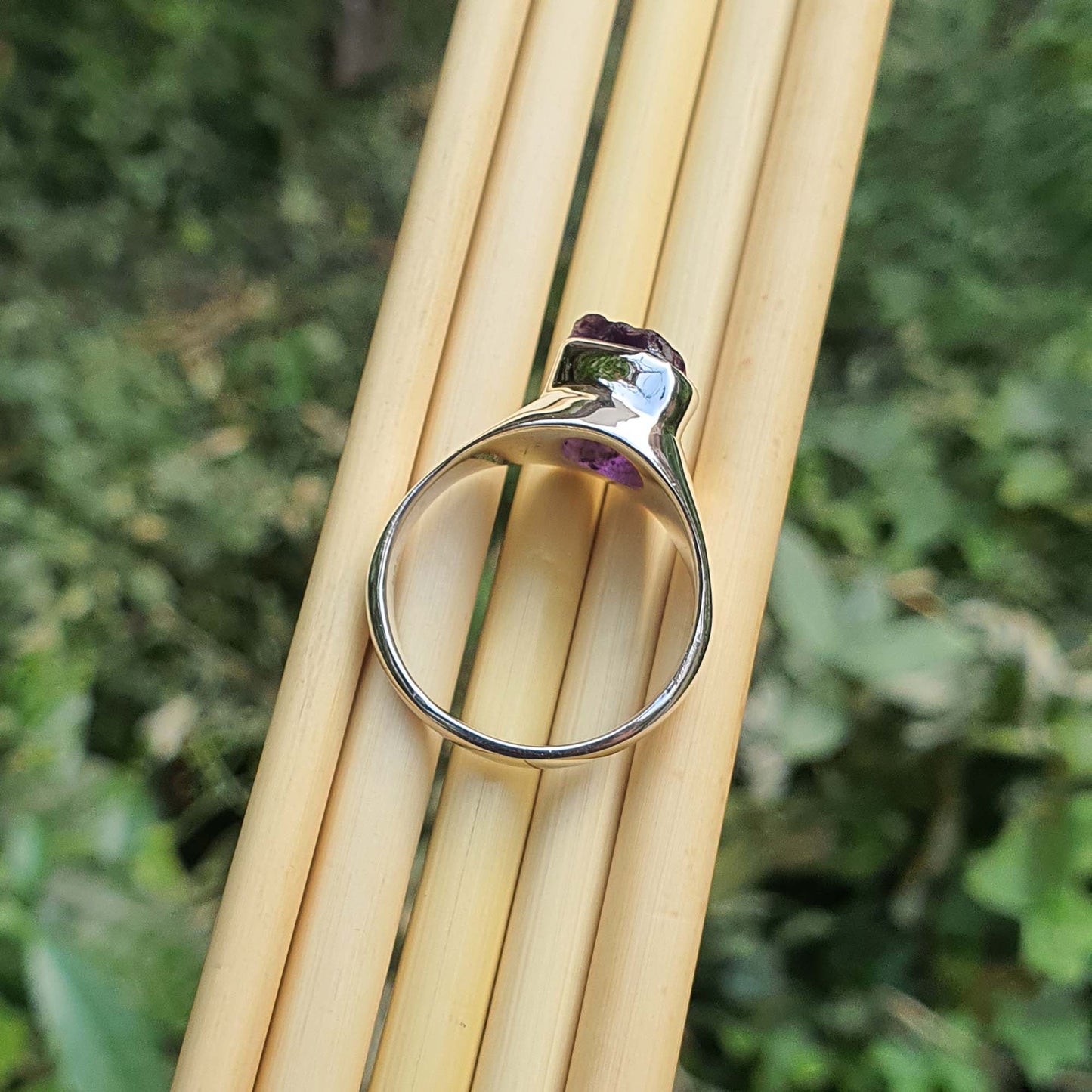 Wide band silver ring
