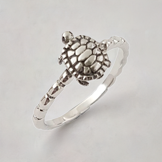 Unisex Tortoise Ring in Sterling Silver Turtle Jewelry Femmes Bijoux