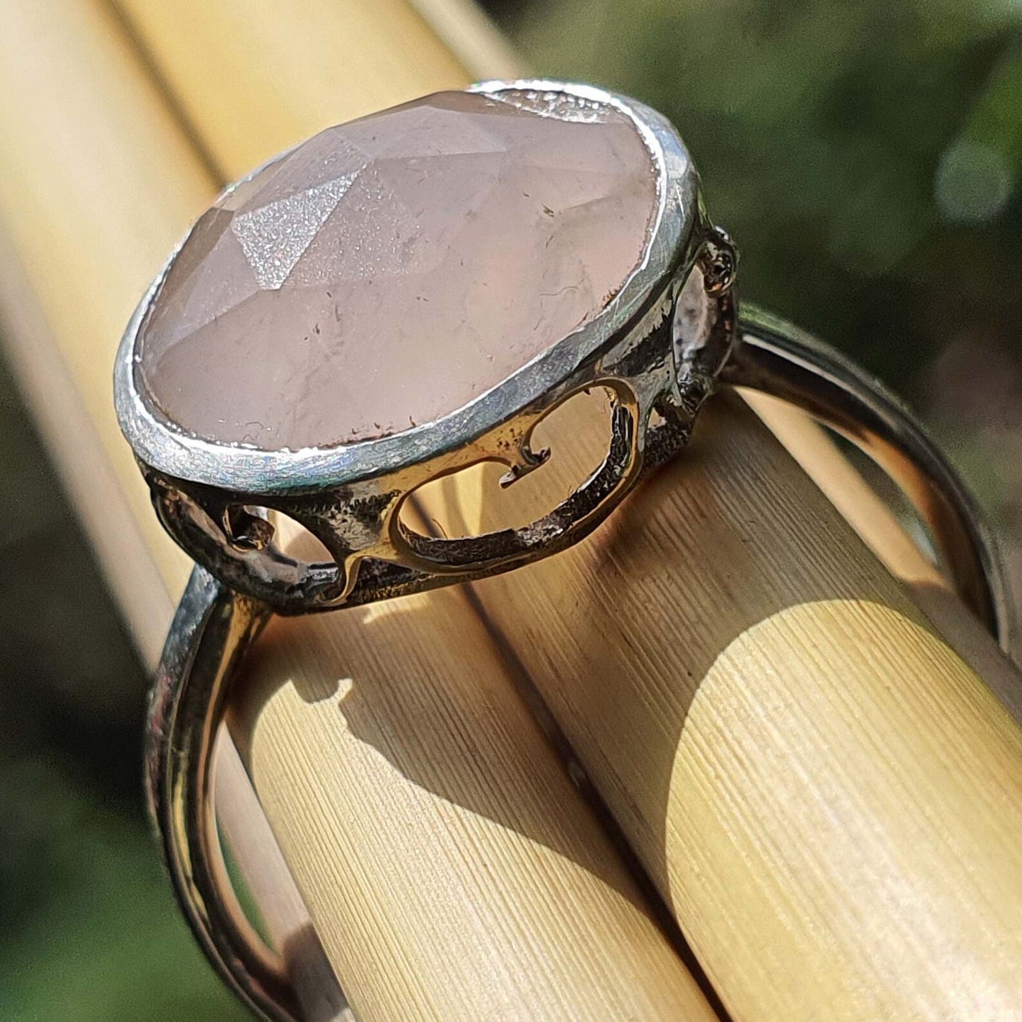 rose cut gemstone ring