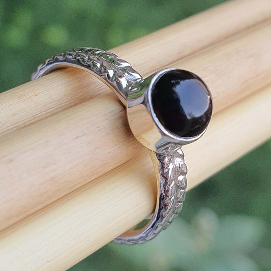 onyx silver ring