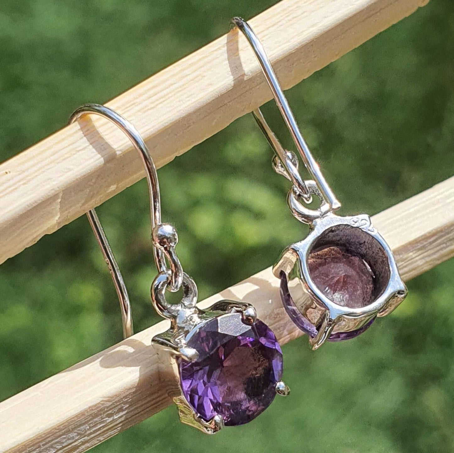 purple stone earrings