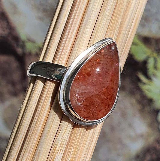 sterling silver sun stone ring
