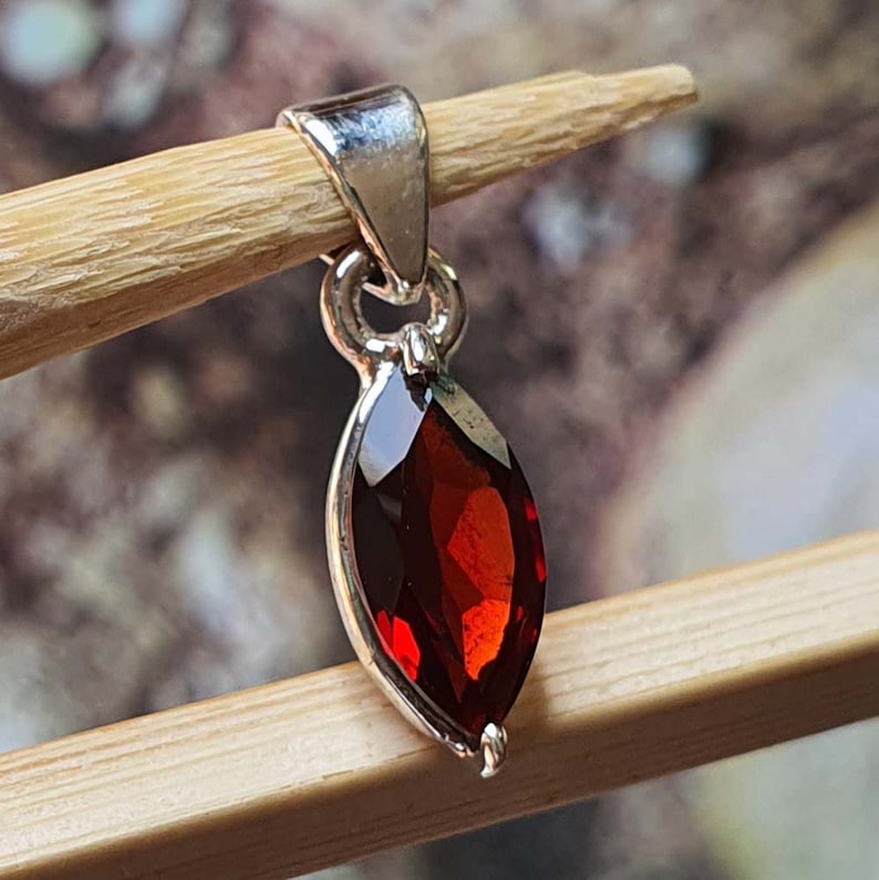 red garnet gemstone pendant