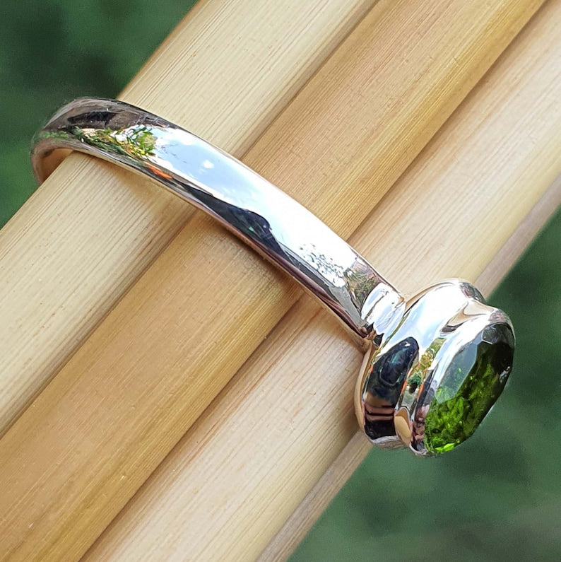 natural moldavite ring