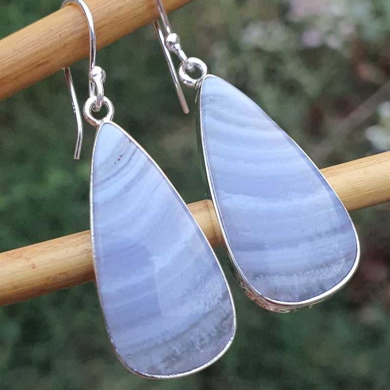 blue lace agate earrings