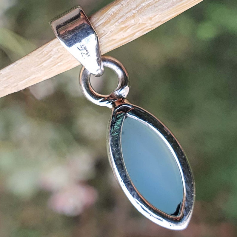 blue chalcedony gemstone pendant