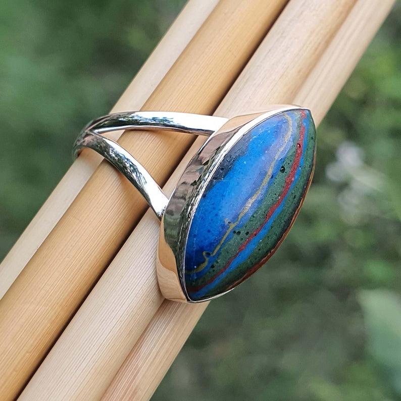 Rainbow silver ring