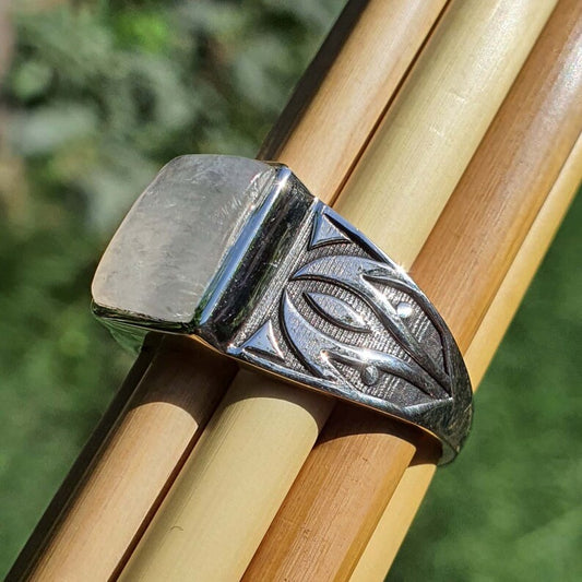 oxidized moonstone ring