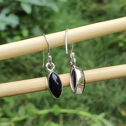delicate onyx earrings