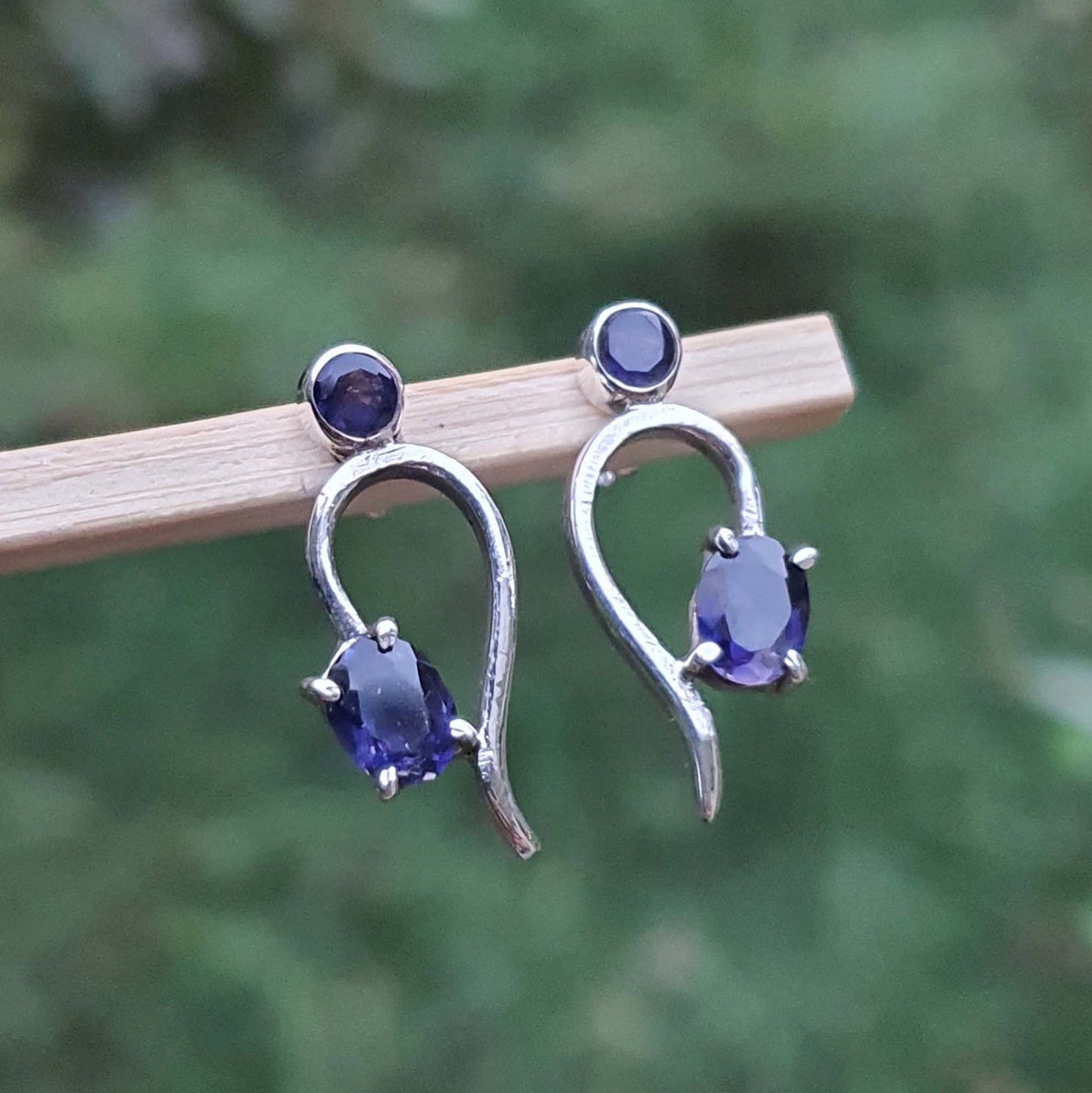 iolite stud earrings
