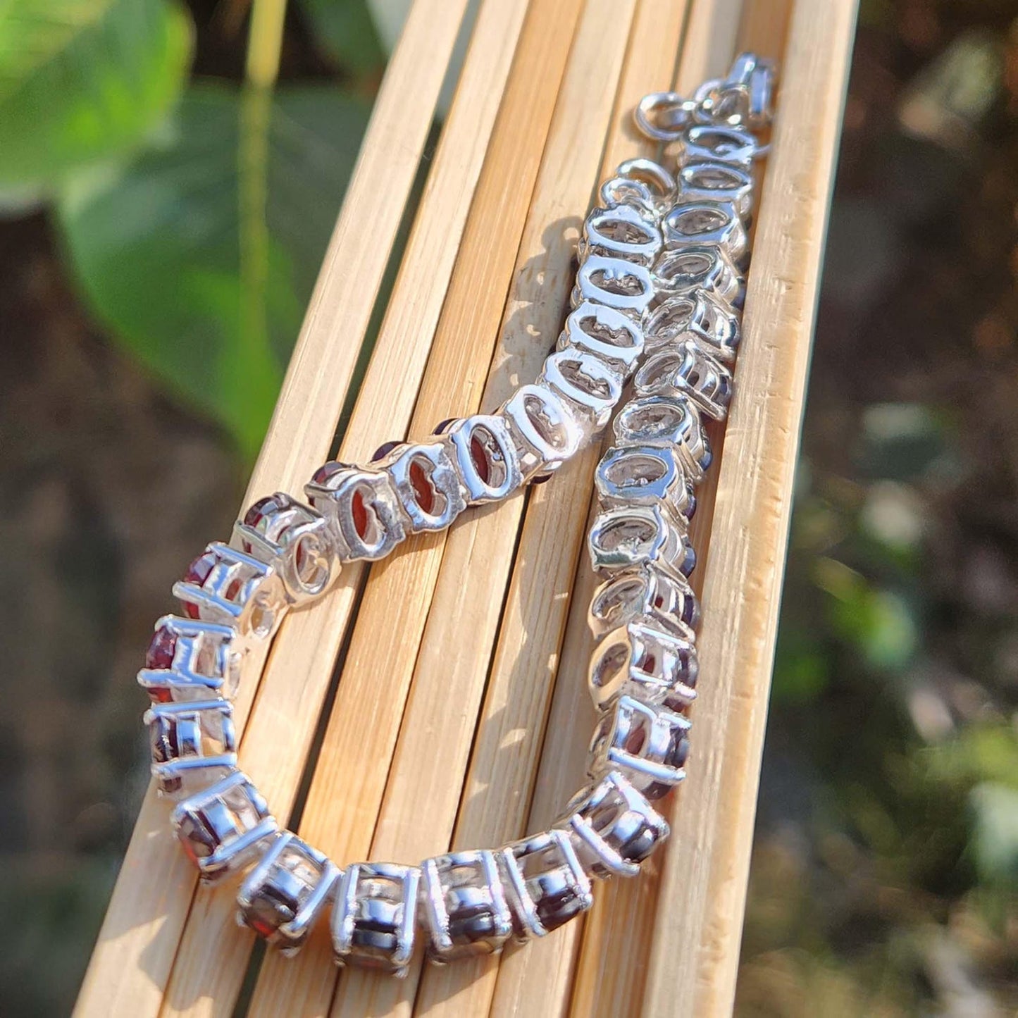 mens garnet bracelet