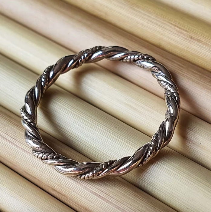 Oxidized Twisted Rope Band Ring | Sterling Silver Femmes Bijoux