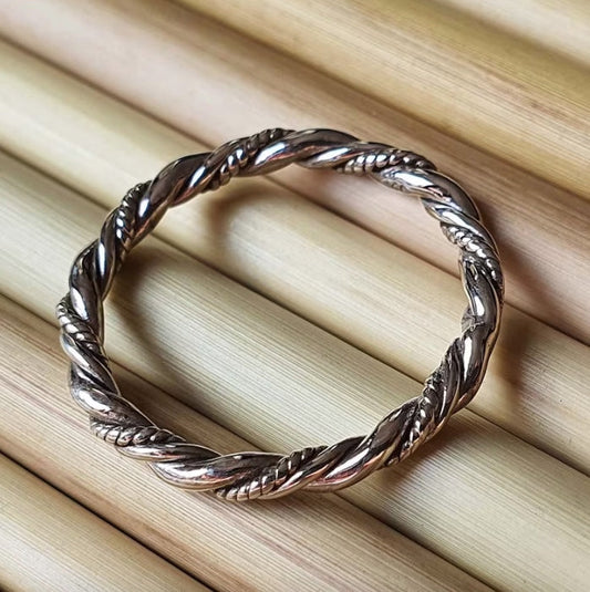 Oxidized Twisted Rope Band Ring | Sterling Silver Femmes Bijoux