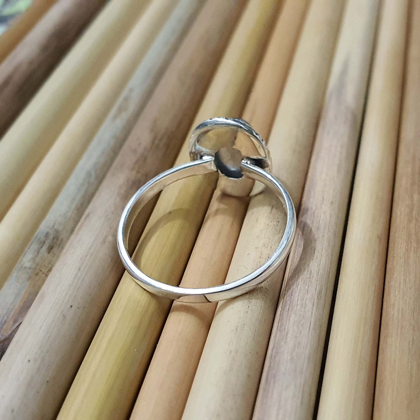 Rainbow Labradorite Silver Ring for Women Femmes Bijoux