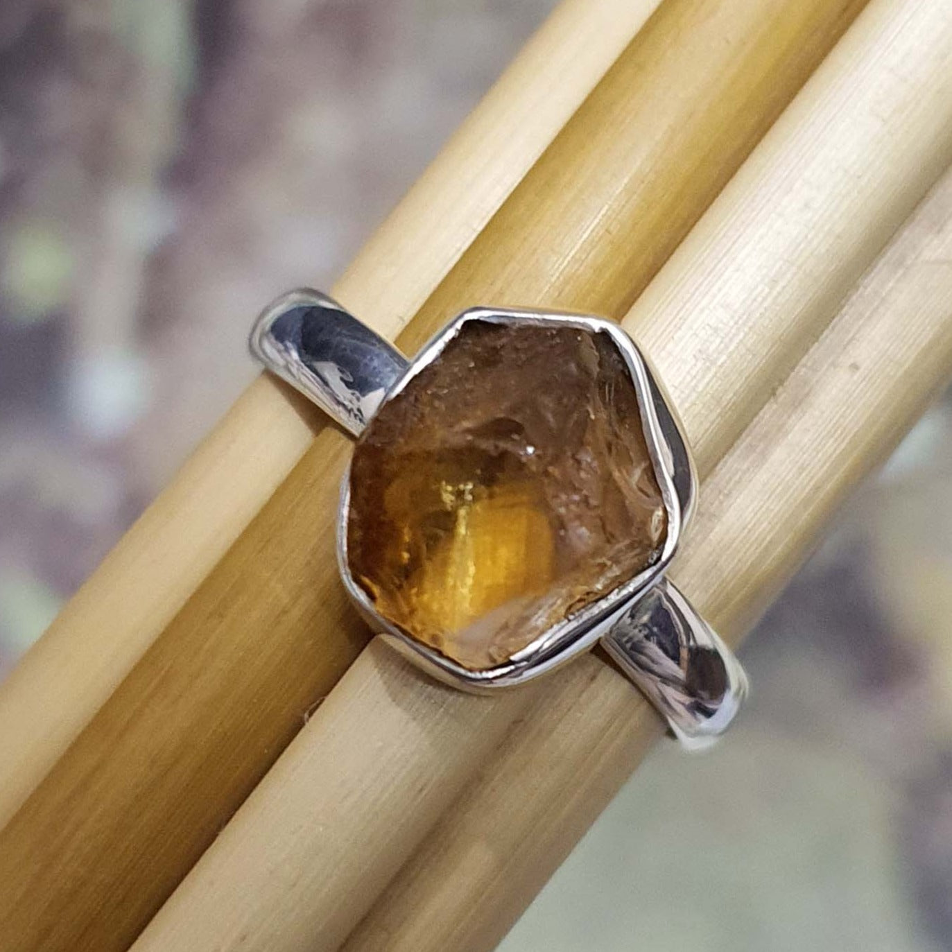 citrine rough ring