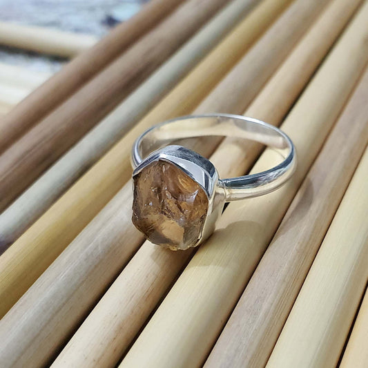raw citrine ring