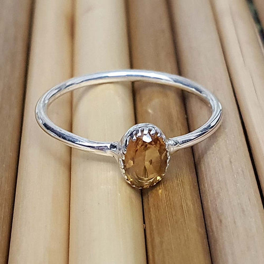 minimalist citrine ring