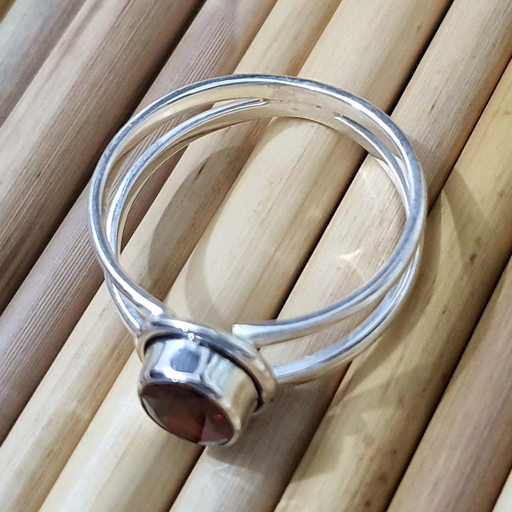 double band garnet ring