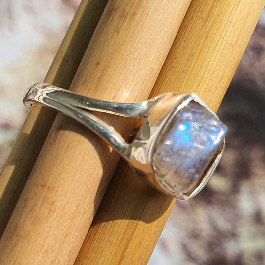 raw labradorite ring