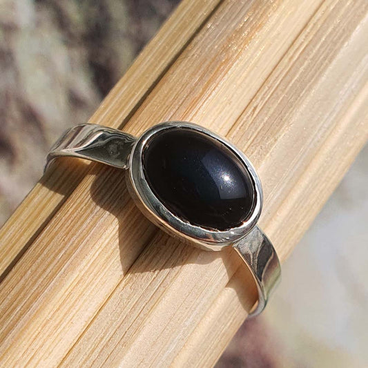 onyx silver ring