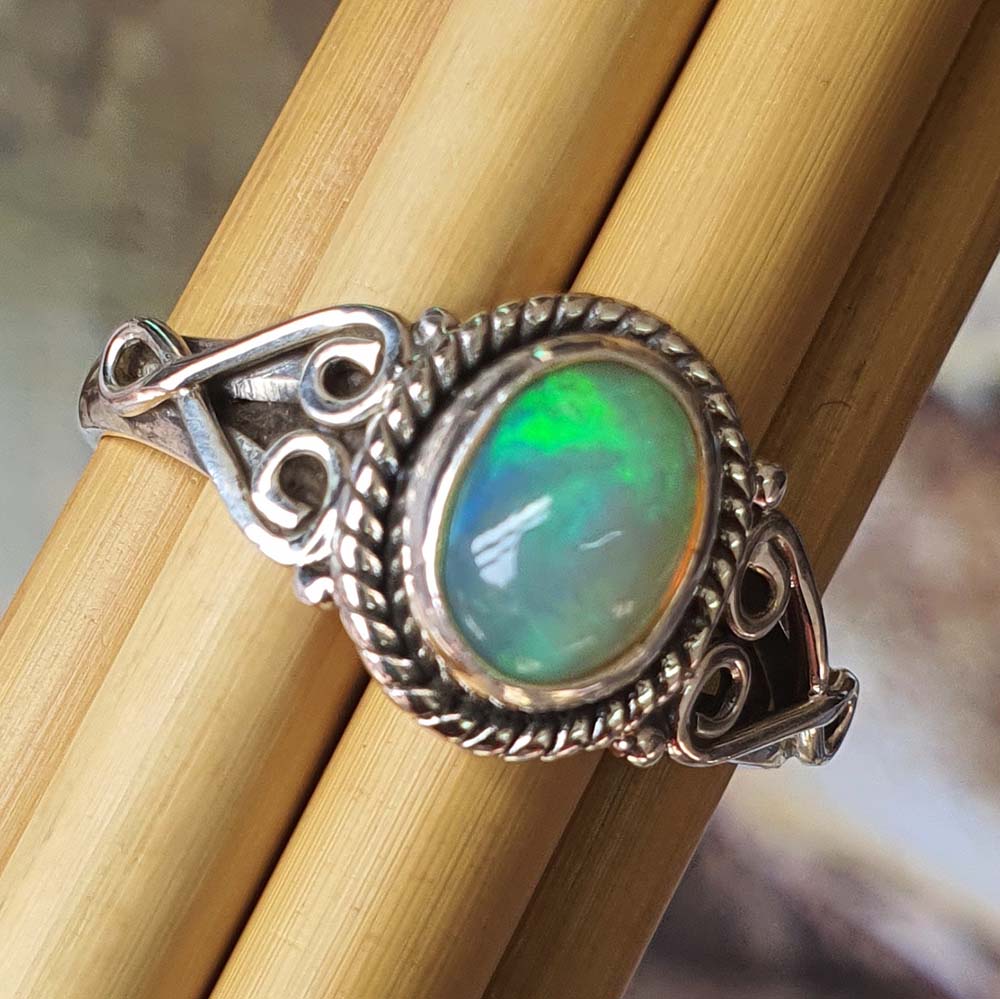 opal silver ring