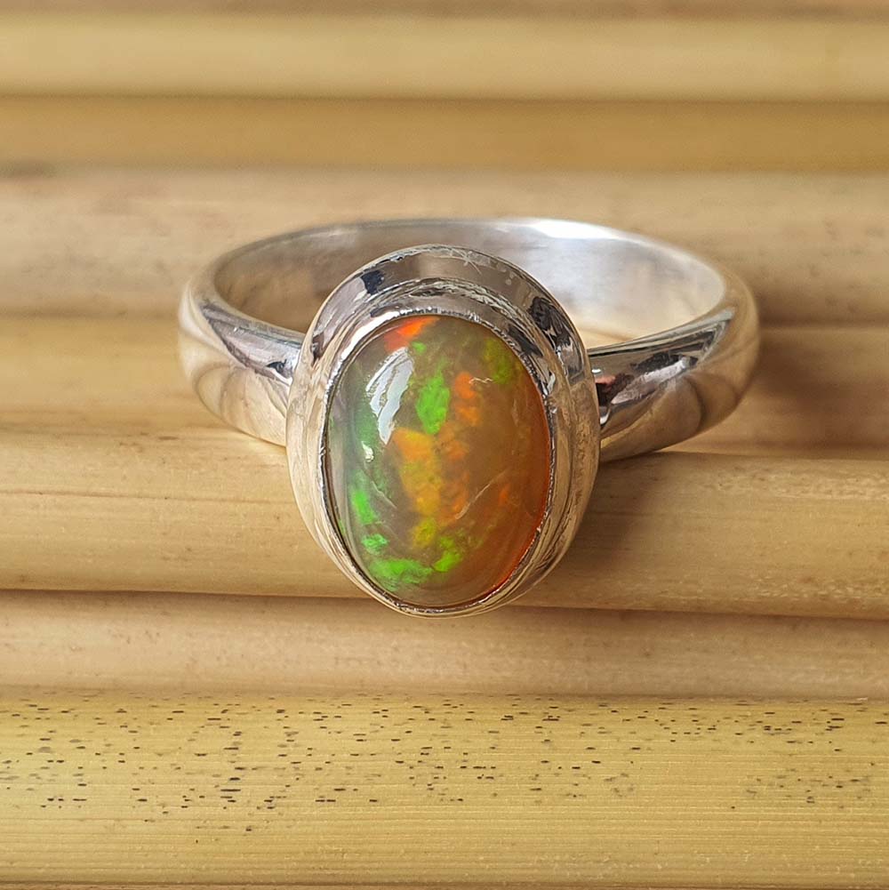 opal silver ring