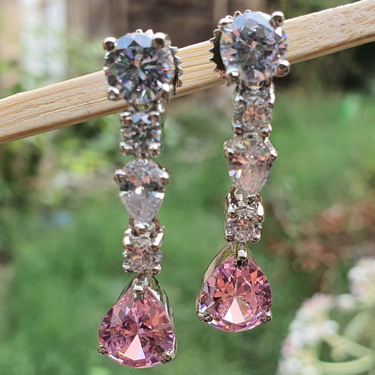 cz drop earrings