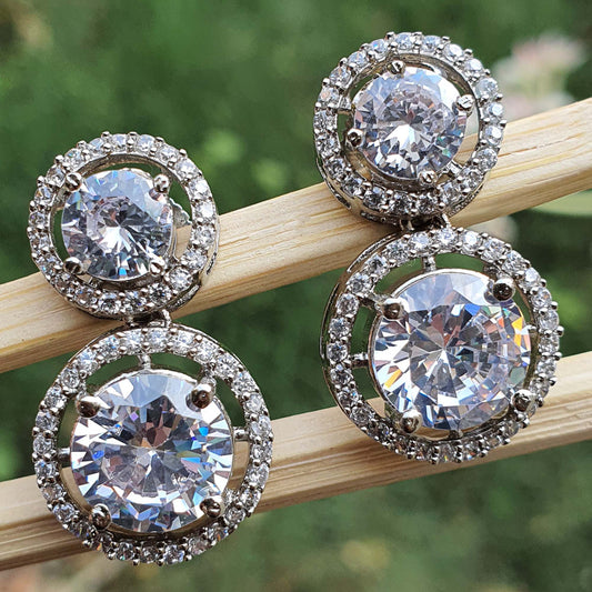 Indian Cubic Zirconia Halo Diamond Earrings Femmes Bijoux