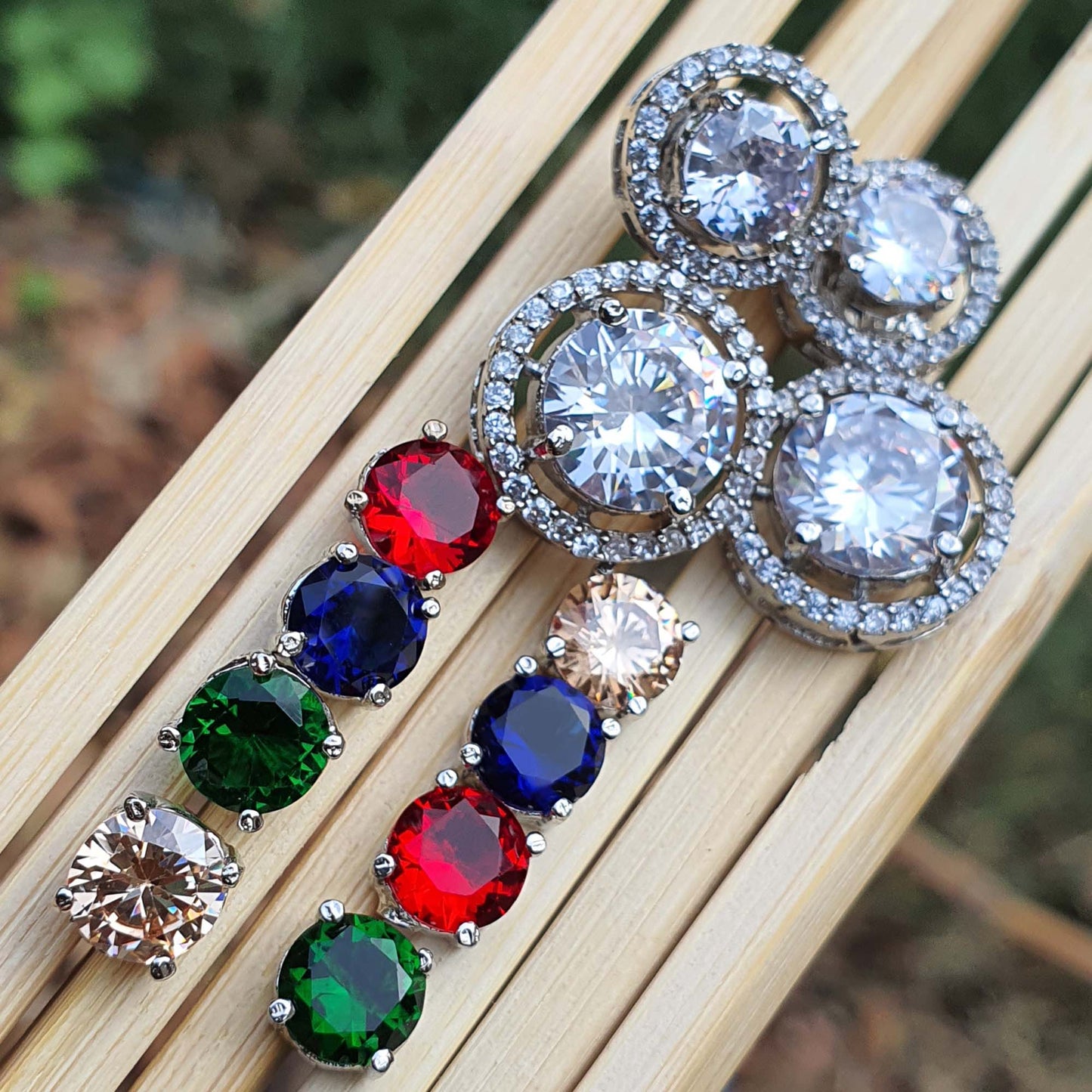 Indian Cubic Zirconia Halo Diamond Earrings Femmes Bijoux