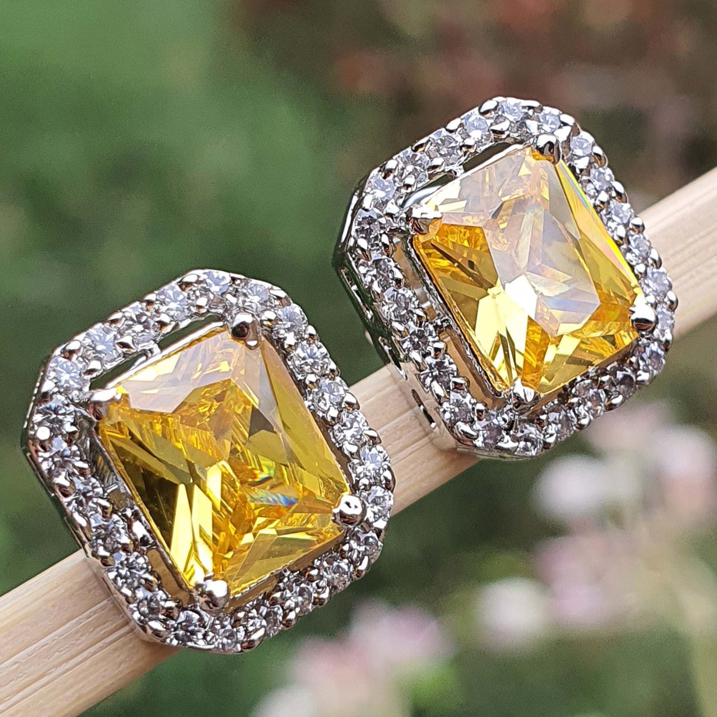 yellow crystal earring