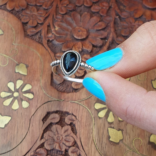 black onyx silver jewelry