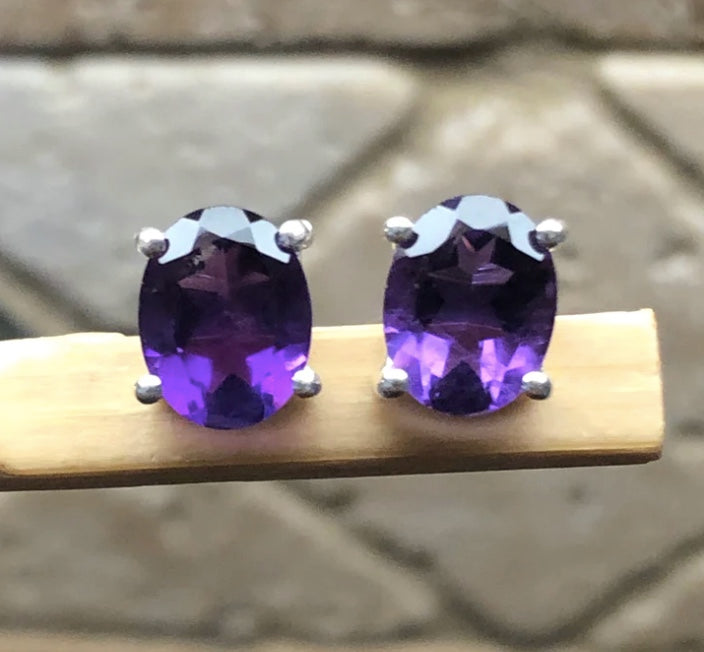amethyst stud earrings