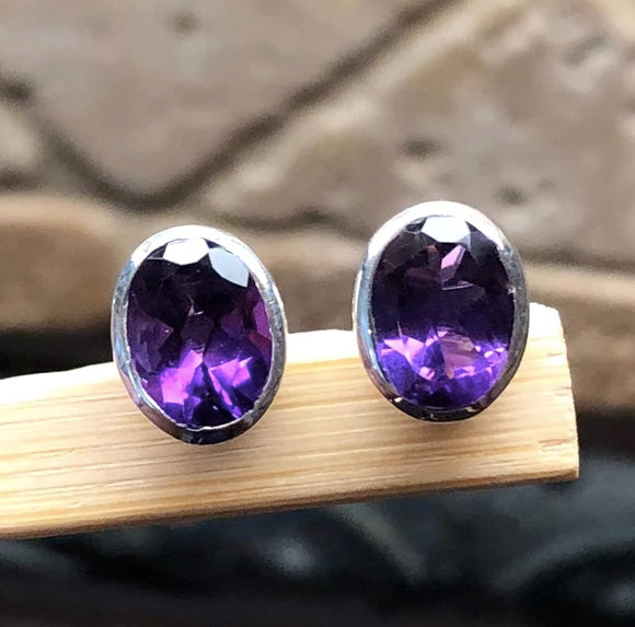 oval amethyst earrings