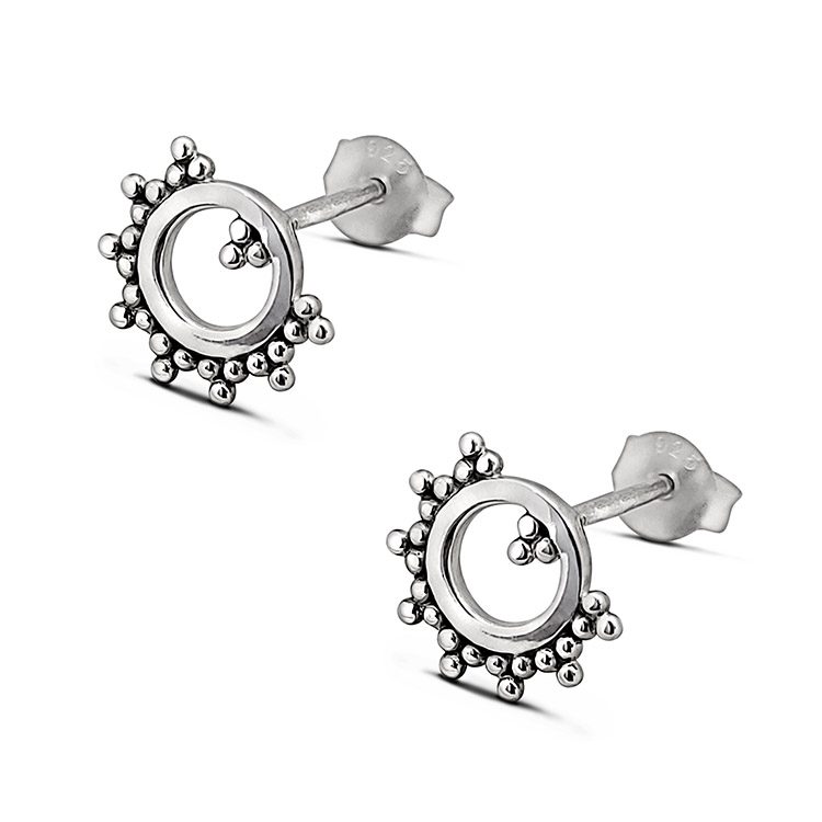 open circle stud earrings