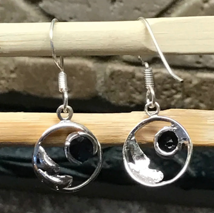 gemstone silver earrings