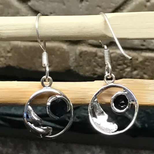 gemstone silver earrings