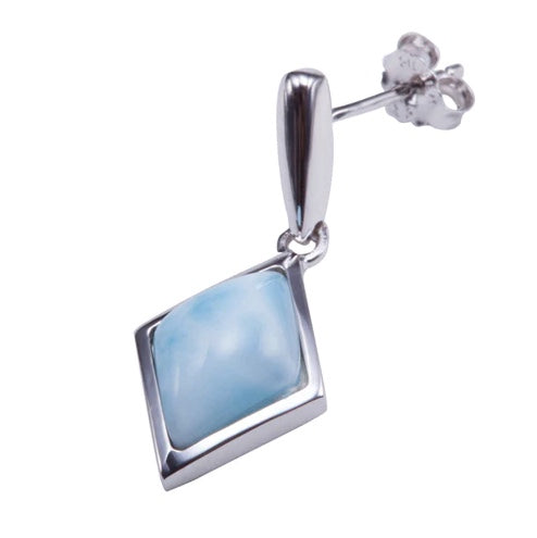 sterling silver larimar dangle earrings