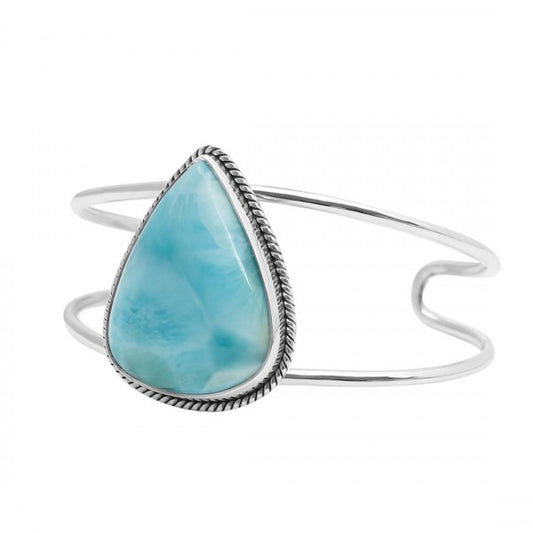 natural larimar gemstone cuff